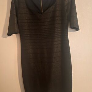 Women’s black and gold dress